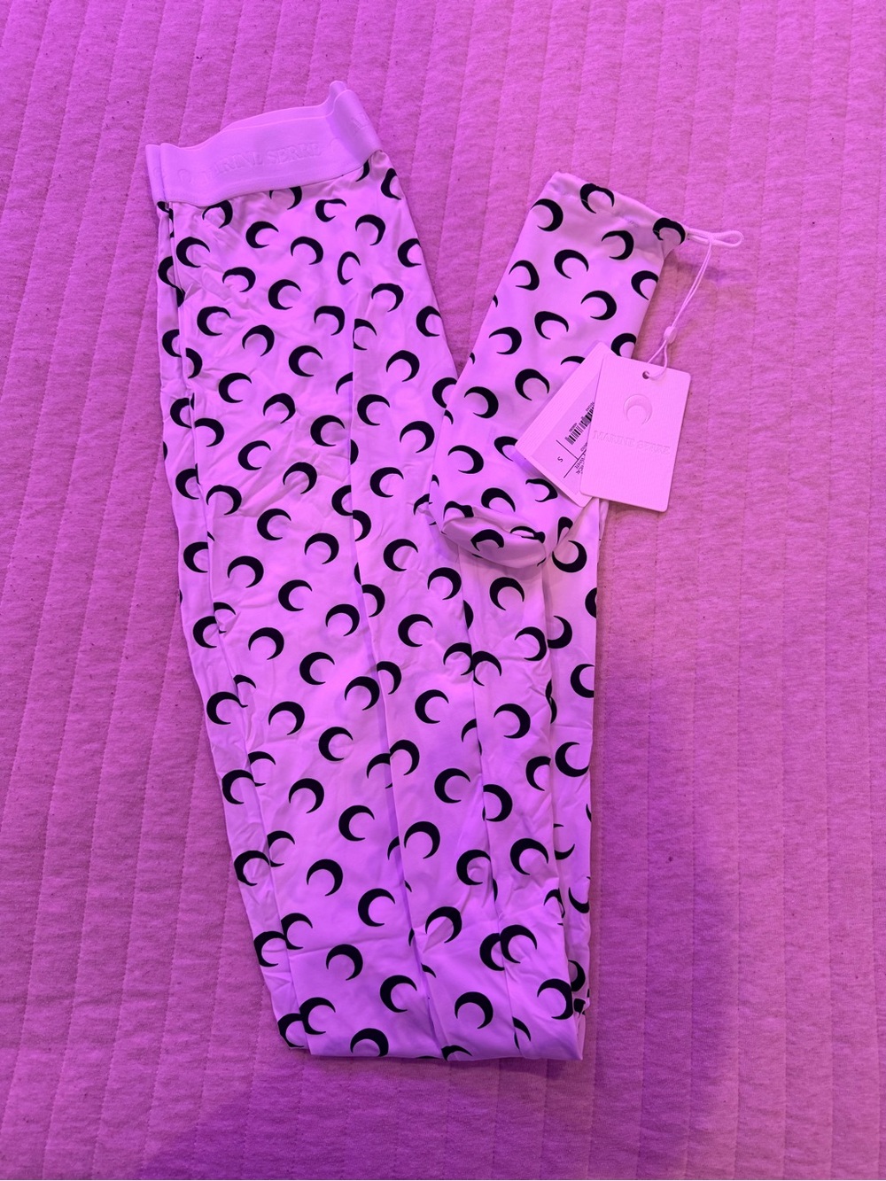 Marine Serre White Crescent Moon Print Leggings